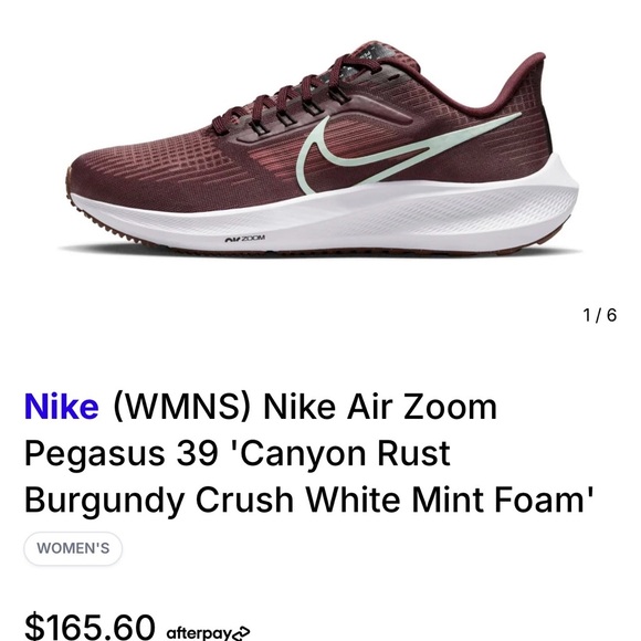 Nike Women's Maroon Sneakers with Mint Swoosh - Picture 9 of 9